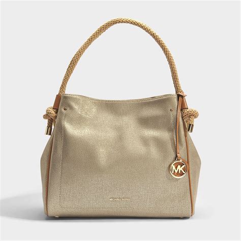 michael kors isla pale gold|Michael Kors Pale Gold Isla Satchel .